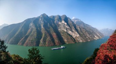 Yangtze Nehri üç Gorges Wu Gorge
