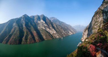Yangtze Nehri üç Gorges Wu Gorge