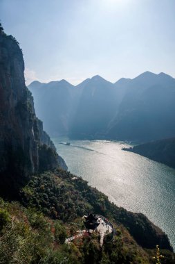 Yangtze Nehri üç Gorges Wu Gorge