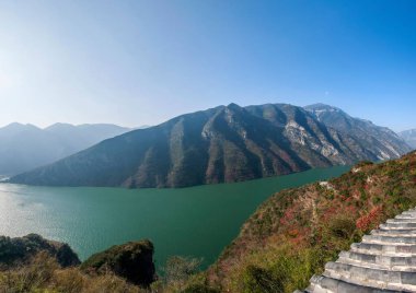 Yangtze Nehri üç Gorges Wu Gorge