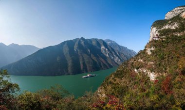 Yangtze Nehri üç Gorges Wu Gorge