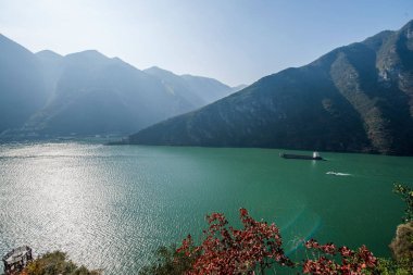 Yangtze Nehri üç Gorges Wu Gorge