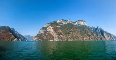 Yangtze Nehri üç Gorges Wu Gorge