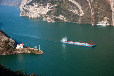 Yangtze Nehri üç Gorges Wu Gorge