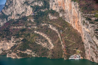 Yangtze Nehri üç Gorges Wu Gorge