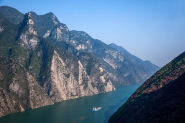 Yangtze Nehri üç Gorges Wu Gorge