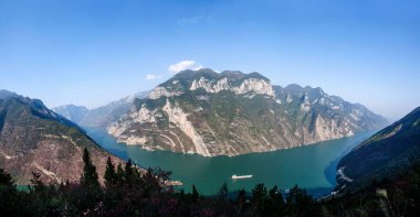 Yangtze Nehri üç Gorges Wu Gorge