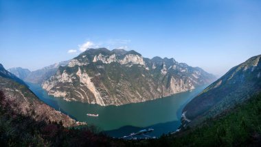 Yangtze Nehri üç Gorges Wu Gorge