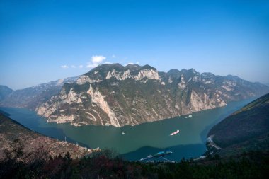 Yangtze Nehri üç Gorges Wu Gorge