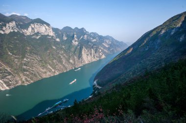 Yangtze Nehri üç Gorges Wu Gorge