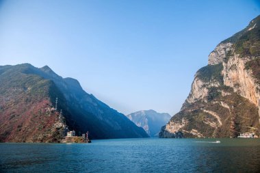 Yangtze Nehri üç Gorges Wu Gorge