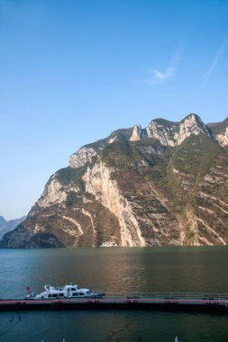 Yangtze Nehri üç Gorges Wu Gorge