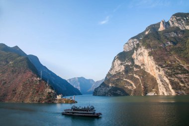 Yangtze Nehri üç Gorges Wu Gorge