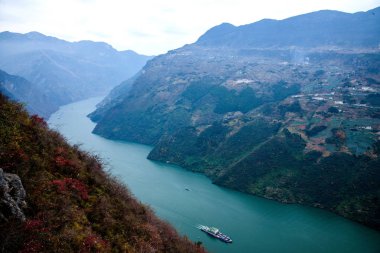 Chongqing Wushan County Wenfeng Forest Park overlooking the Yangtze River Three Gorges Wu Gorge clipart