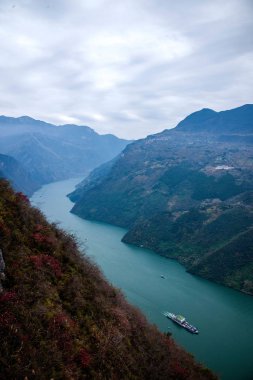 Chongqing Wushan ilçe Wenfeng orman Yangtze Nehri üç Gorges Wu Gorge bakan Park
