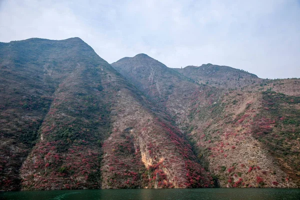Chongqing Wushan Daning River Tres gargantas Cañón Hojas de otoño — Foto de Stock