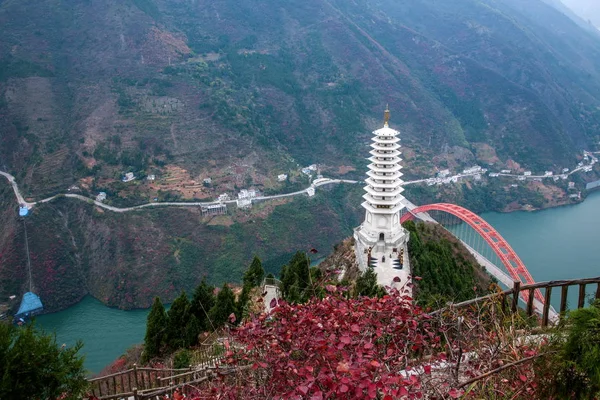 Čchung-čching Wushan County Wenfeng Forest Park Wenfeng věž — Stock fotografie