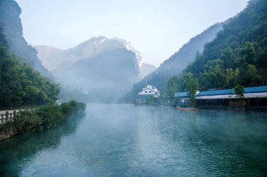 Hubei Zigui üç Gorges bambu deniz su Gölü