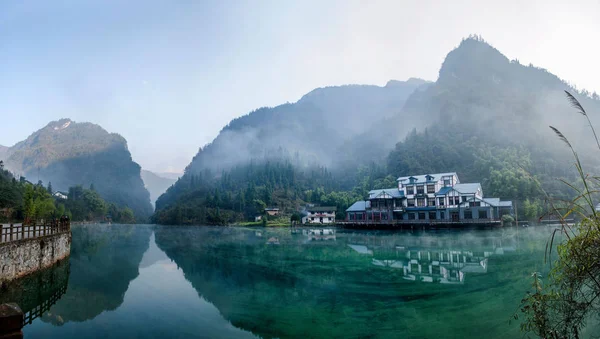 Hubei Zigui Três desfiladeiros Bambu Mar Água Lago — Fotografia de Stock