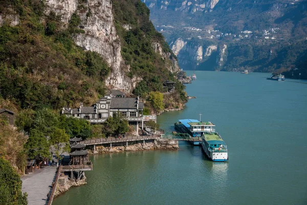 Hubei Yiling Jangtsekiang drie Gorges Dengying kloof — Stockfoto