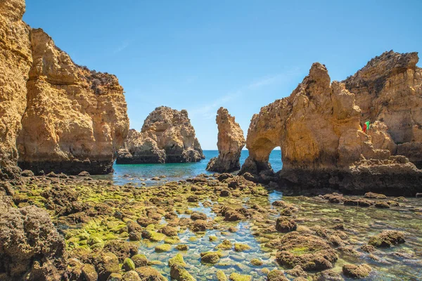 Příliv a odliv v Ponta da Piedade, Algarve-Portugal — Stock fotografie