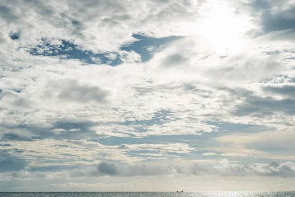 Gray Blue Sky Breaking Light Clouds Cloudy Sky Caribbean Sea — Stock Photo, Image