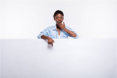 zenci kadın beyaz boş panel 