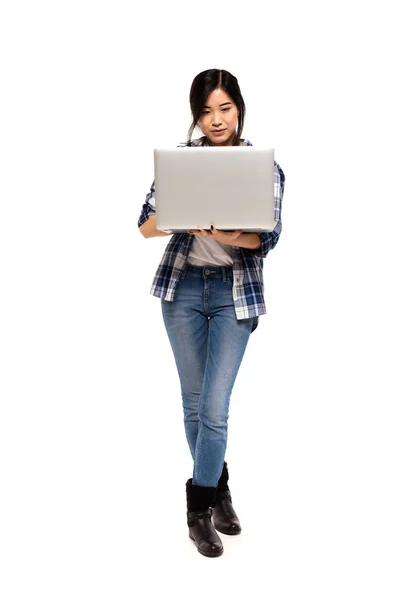 Asiatische golr mit einem laptop — Stockfoto