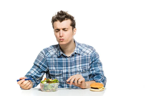 Fast food versus salad concept — Stock Photo, Image