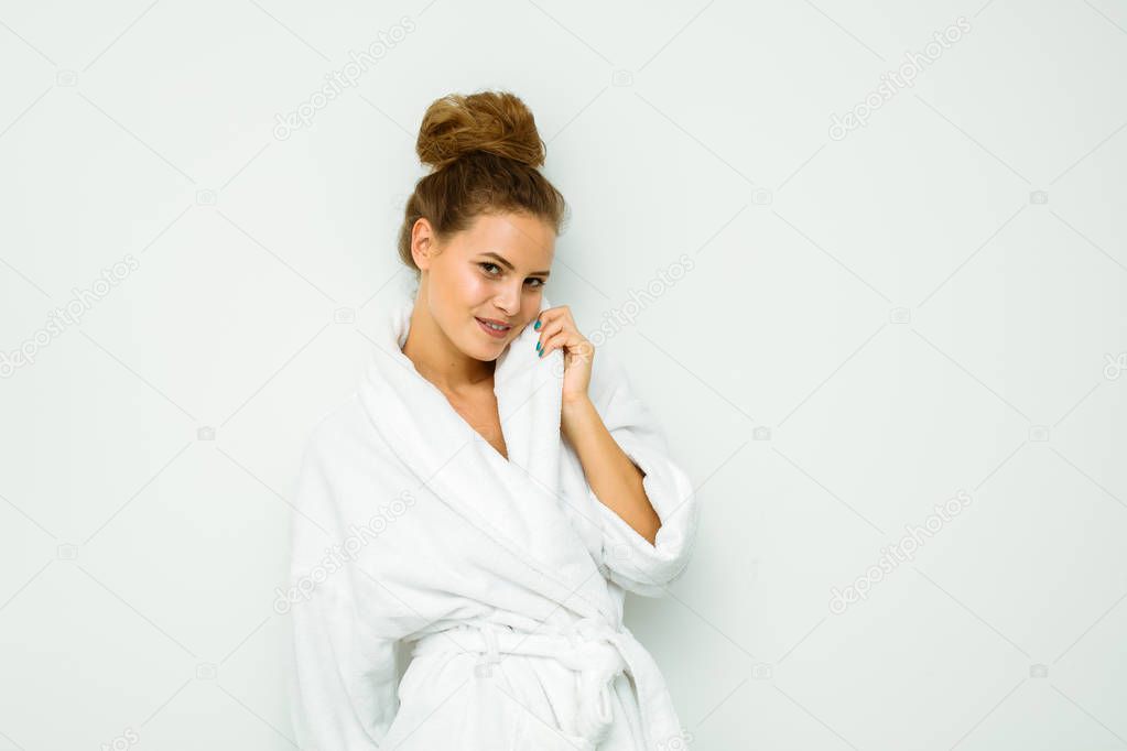 woman in white bath towel 