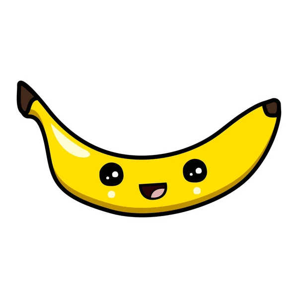 Rajzfilm Mosolygó Banán Kawaii Illusztráció — Stock Fotó