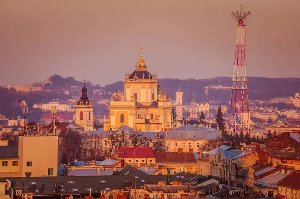 Antigua Catedral Los Rayos Del Atardecer — Foto de Stock