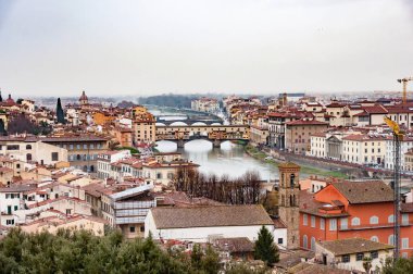 Floransa 'daki eski şehrin muhteşem manzarası