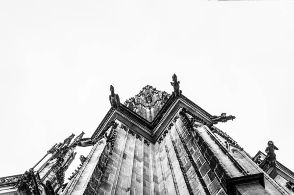 Cathedral in Prague, black and white — Stock Photo, Image