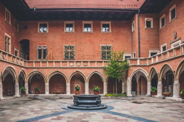 Internal yard of an ancient medieval castle in Eastern Europe