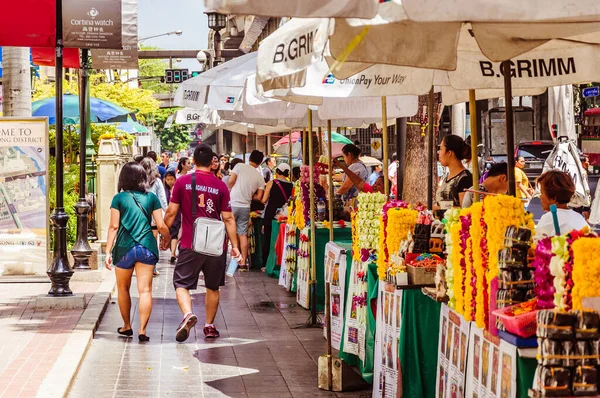 Бангкок Таиланд Июля 2015 Года Уличный Рынок Деловом Районе Бангкока — стоковое фото