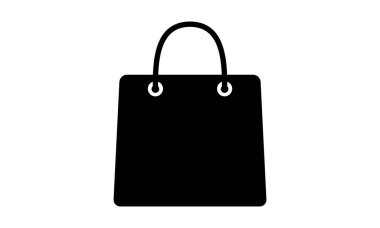 Alışveriş çantası vektör simgesi simgesi düz siyah