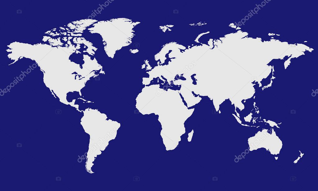 World map vector blue