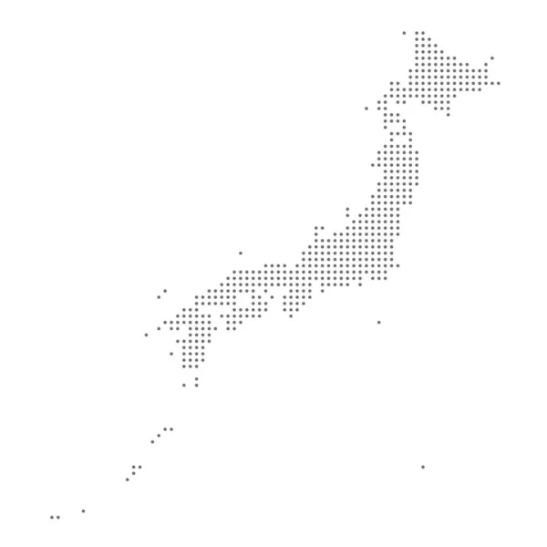 白底上的灰色斑斑的日本地图. — 图库矢量图片