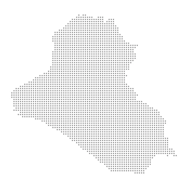 伊拉克地图点缀，白色背景上的灰点 — 图库矢量图片