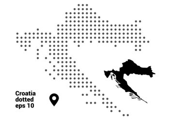Hırvatistan haritasında beyaz arkaplan vektörü izole edildi