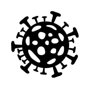 Coronavirus ikonu. Vektör logosu 2019-ncov, düz siyah salgın virüsü