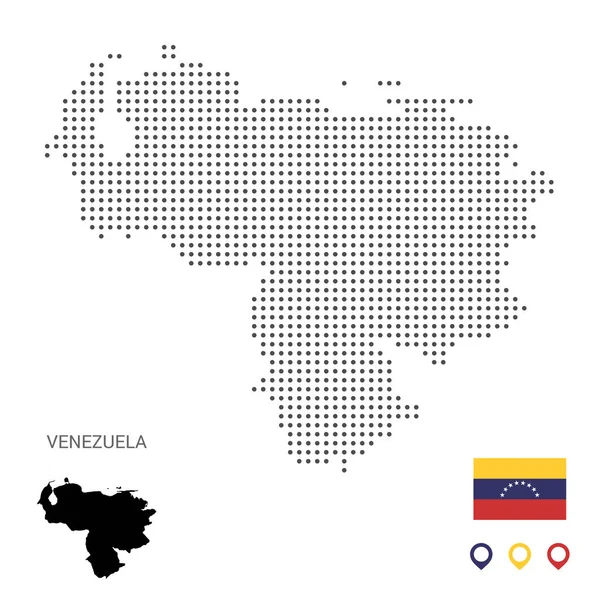 Mapa Vectorial Punteado Venezuela Manchas Grises Redondas Mapa Venezuela Con — Vector de stock