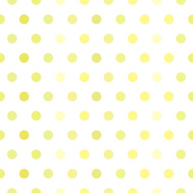 Kusursuz vektör kalıbı. Pastel renkli polka noktaları. Bahar temaları ya da çocuk çizimleri için arka plan. Sarı Ton