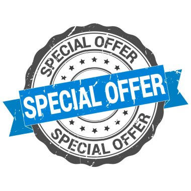 Özel teklif damgası. Çıkartma. Mühür. yuvarlak grunge vintage kurdele. Özel teklif işareti