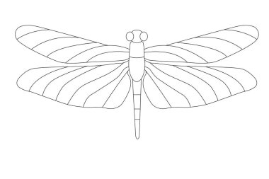 Yusufçuk renklendirme sayfası basit siyah çizim