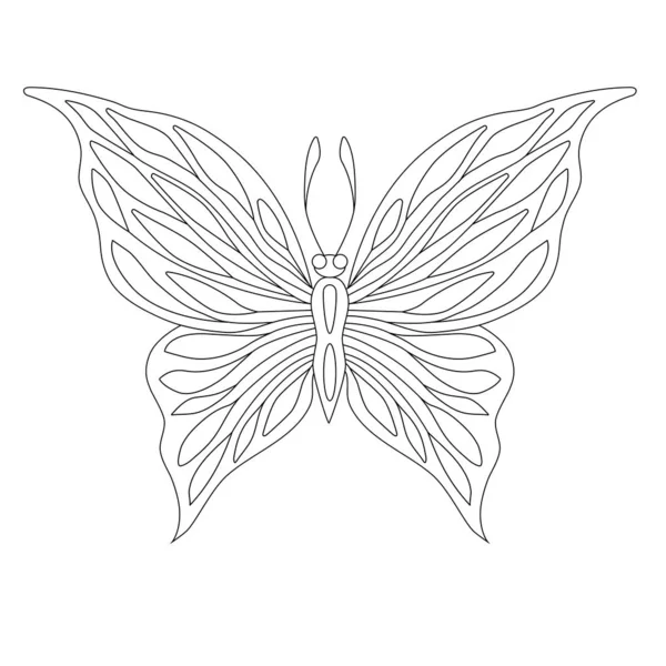 Schmetterling Malvorlage Schwarz Kontur Illustration — Stockfoto