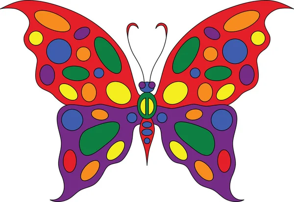 Butterfly Rainbow Pride Lgbt Community Flag Colors Illustration — Stockfoto