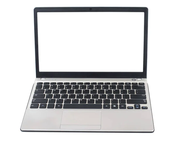 흰색 바탕에 노트북입니다. 클로즈업. — 스톡 사진