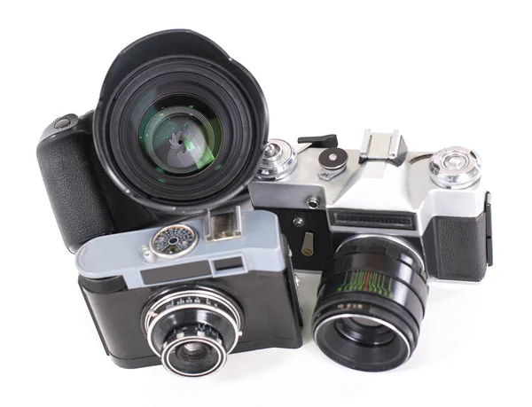 • Fotoaparát izolovaných na bílém pozadí. Detailní záběr. — Stock fotografie
